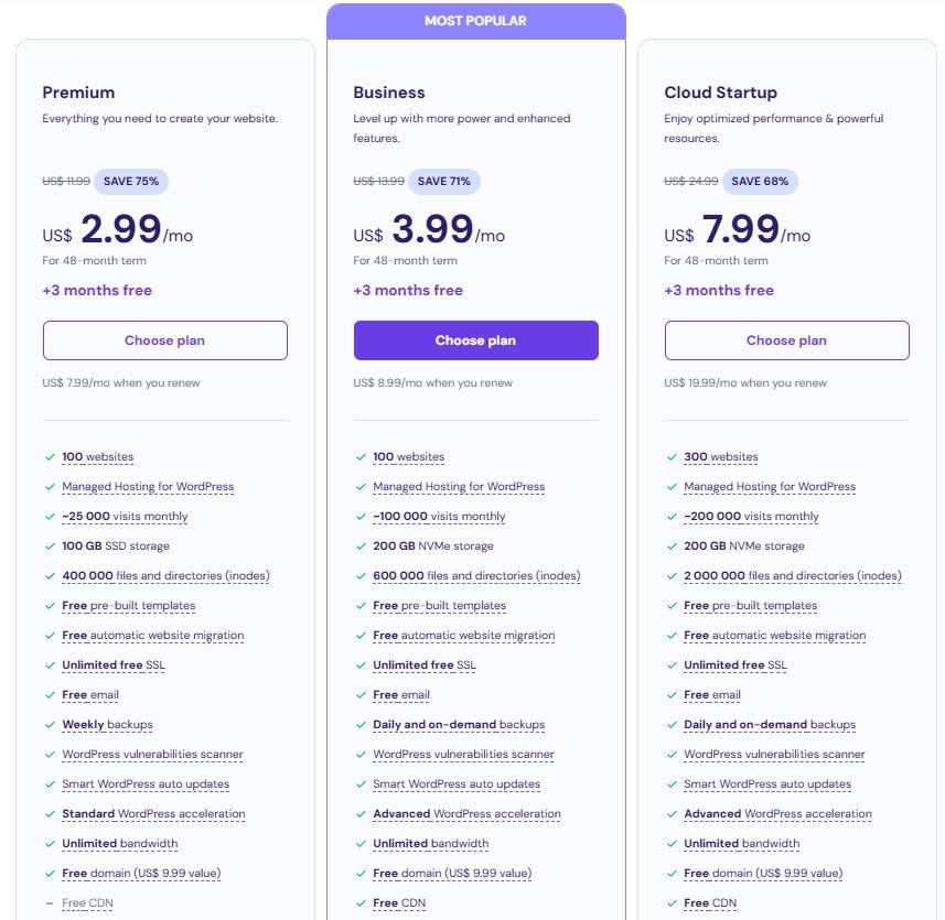 Hostinger主机价格