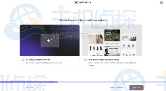 选择“使用AI创建网站”