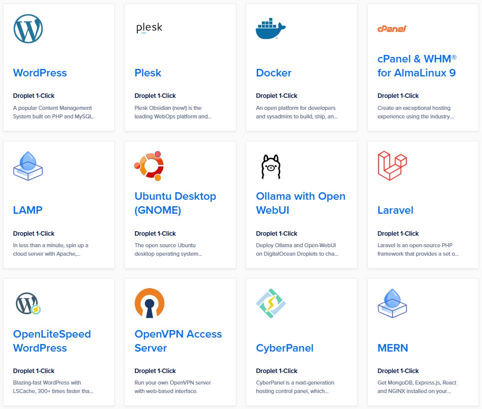 DigitalOcean一键式Droplet部署