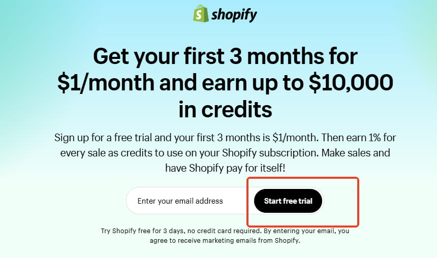 点击中间的Start free trial