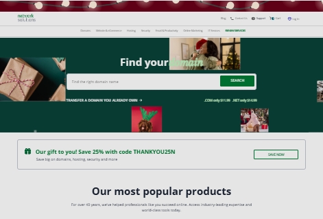 Network Solutions圣诞促销