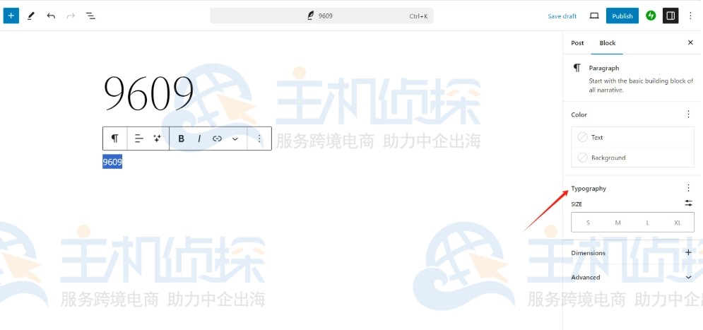 使用块编辑器更改字体