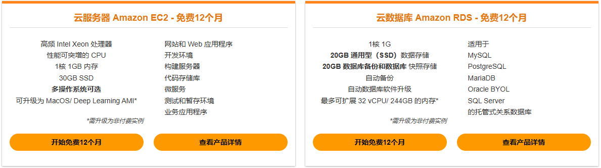 亚马逊云科技爆款试用产品