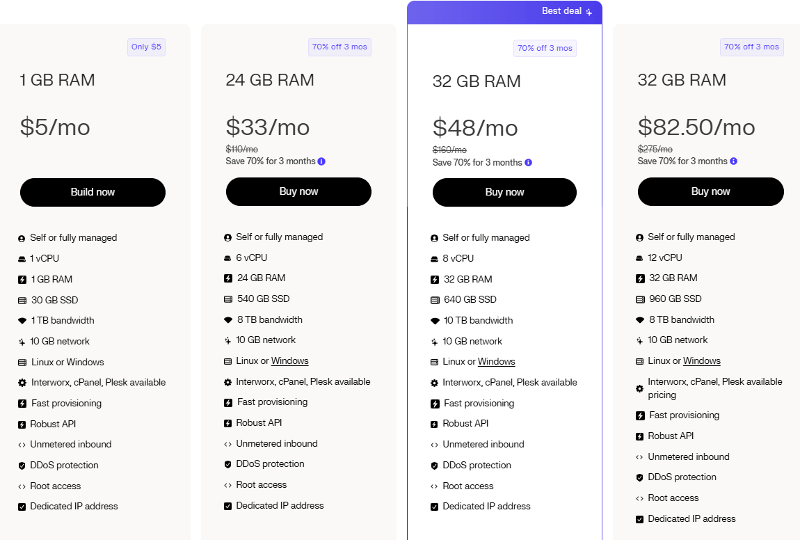VPS主机优惠方案