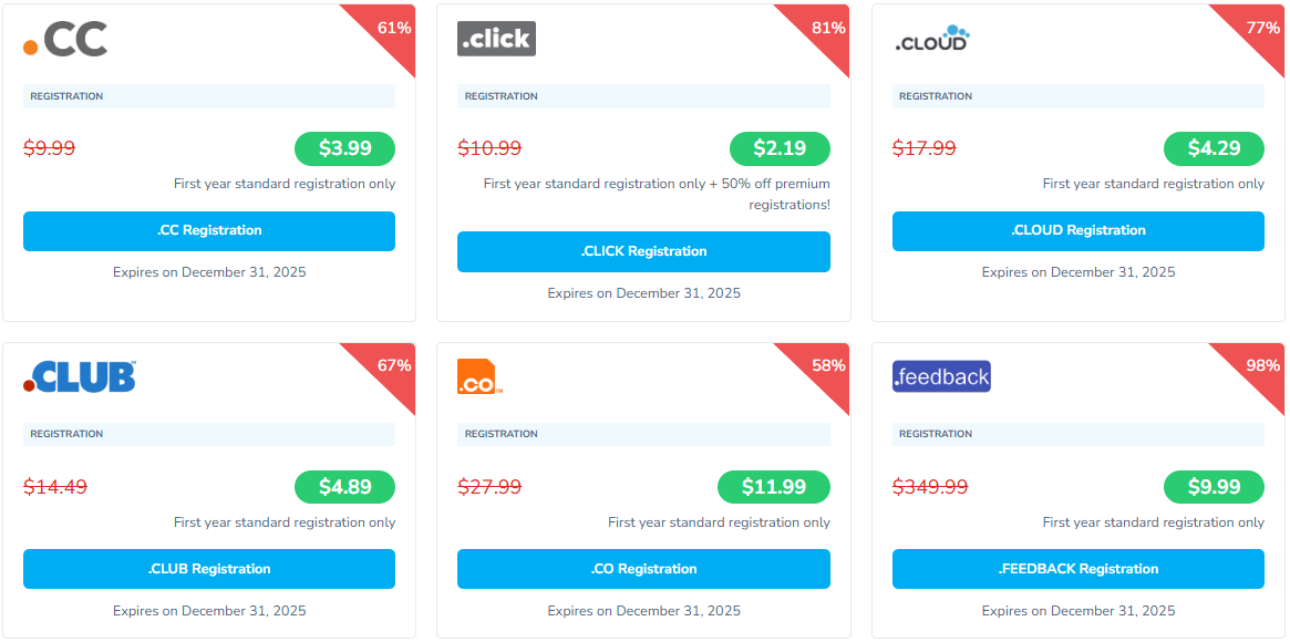 NameSilo新年域名注册价格