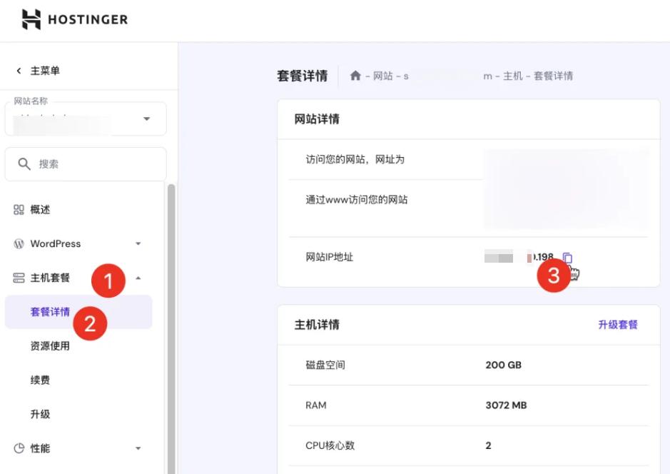 获取Hostinger服务器的IP地址