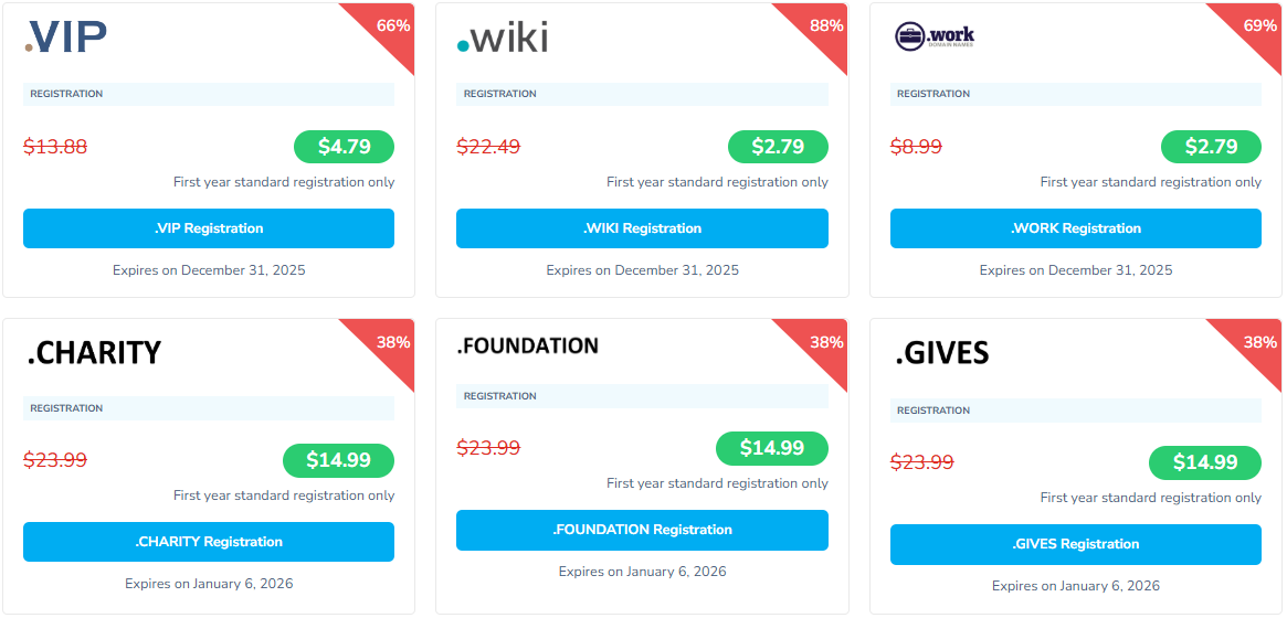 NameSilo新年域名注册价格