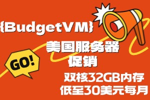 BudgetVM双核32GB内存美国服务器促销 低至30美元每月