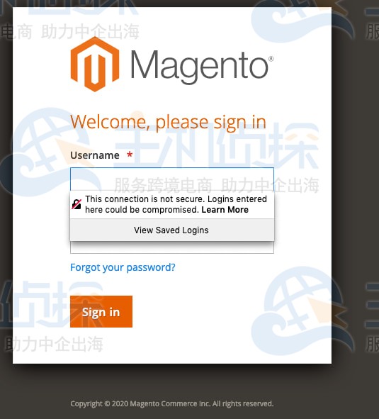 登录Magento
