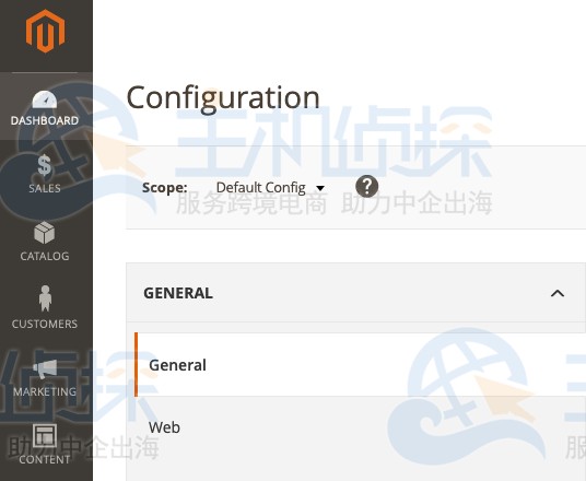 单击“常规”子菜单下的“Web”选项