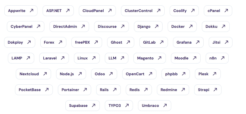 Hostinger国外VPS支持的控制面板和应用程序