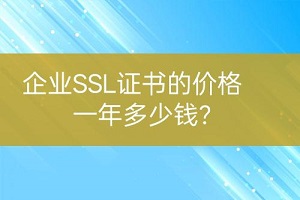 企业SSL证书一年多少钱