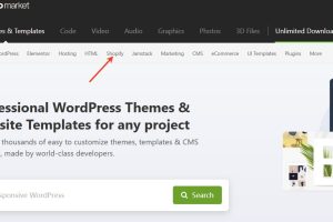 点击官网的“Shopify”按钮