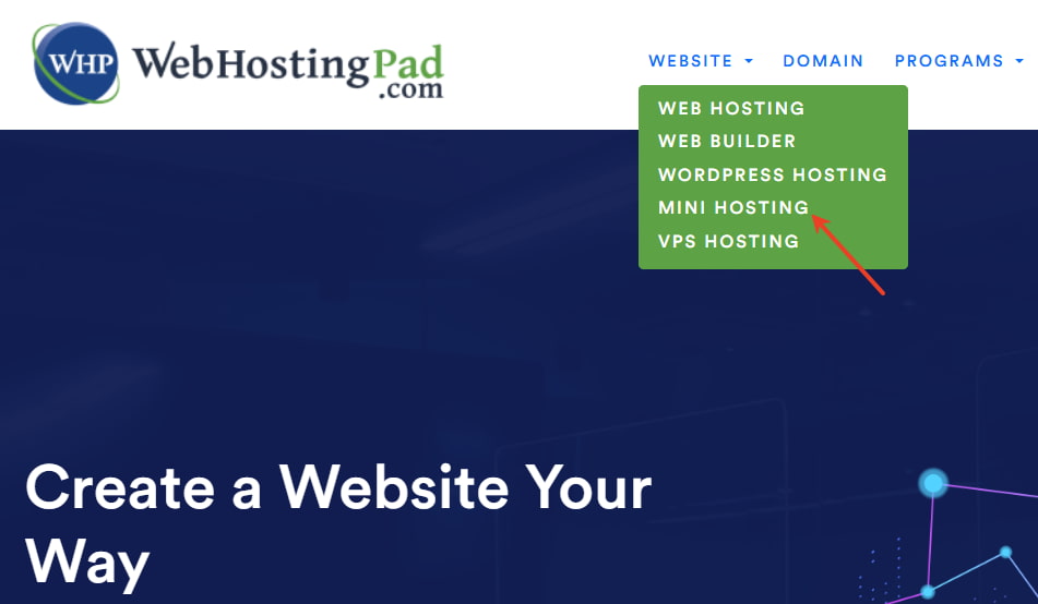 点击WebHostingPad迷你主机