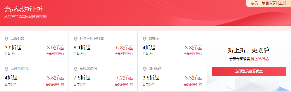 腾讯云优惠续费专区