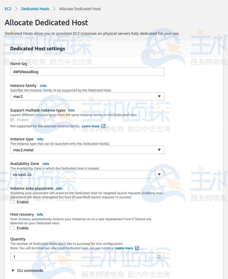 获取Amazon EC2专用主机