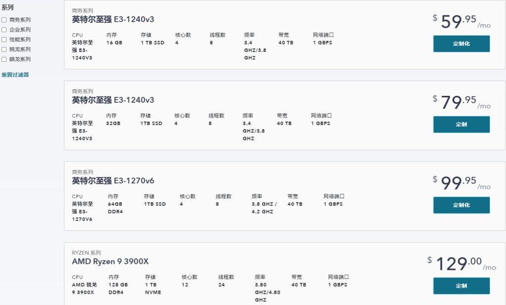 ColoCrossing欧洲服务器方案