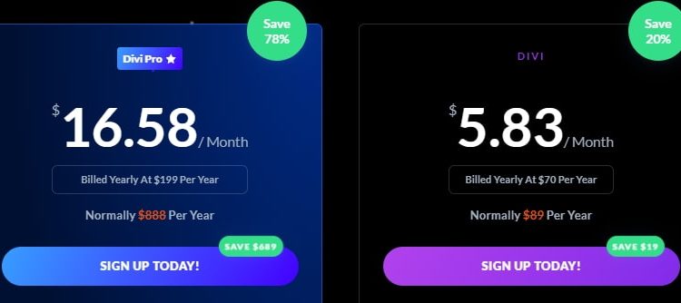 Divi主题国内使用年付价格方案