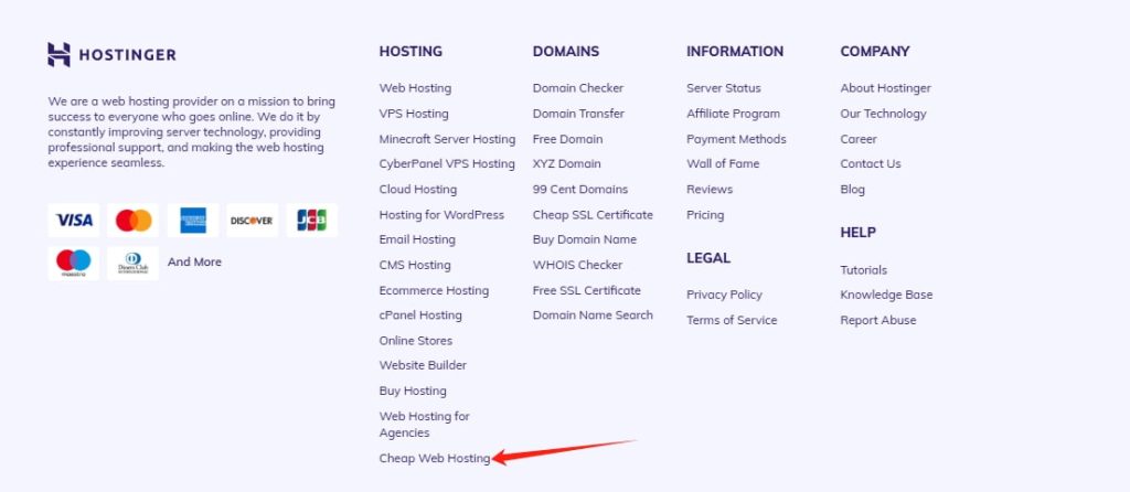 点击“Cheap Web Hosting”