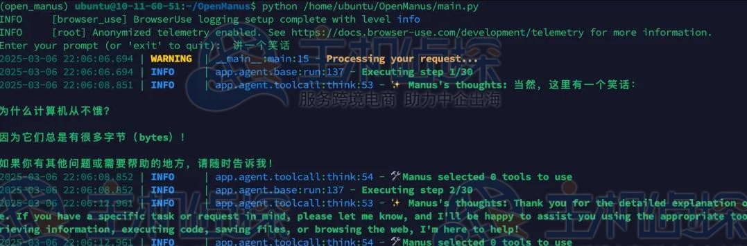 运行测试OpenManus