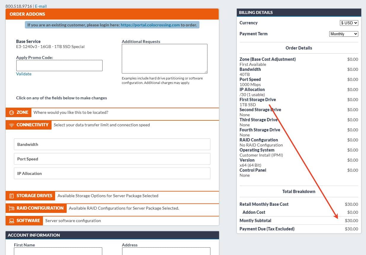 ColoCrossing美国服务器低至$30/月