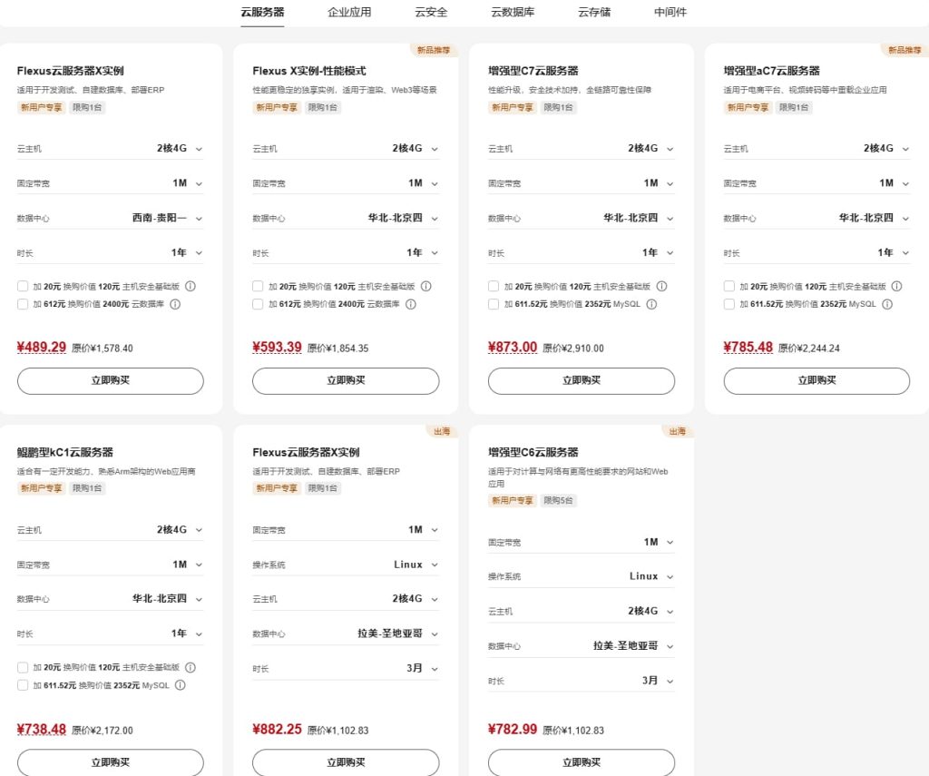 华为云新用户专享采购活动