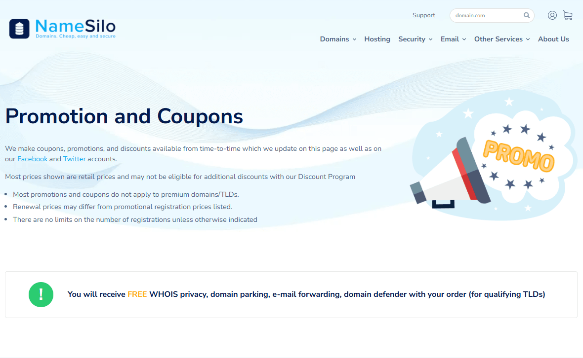Namesilo域名优惠