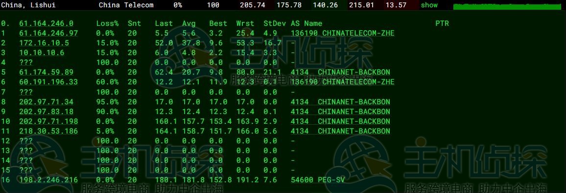 电信去程路由追踪