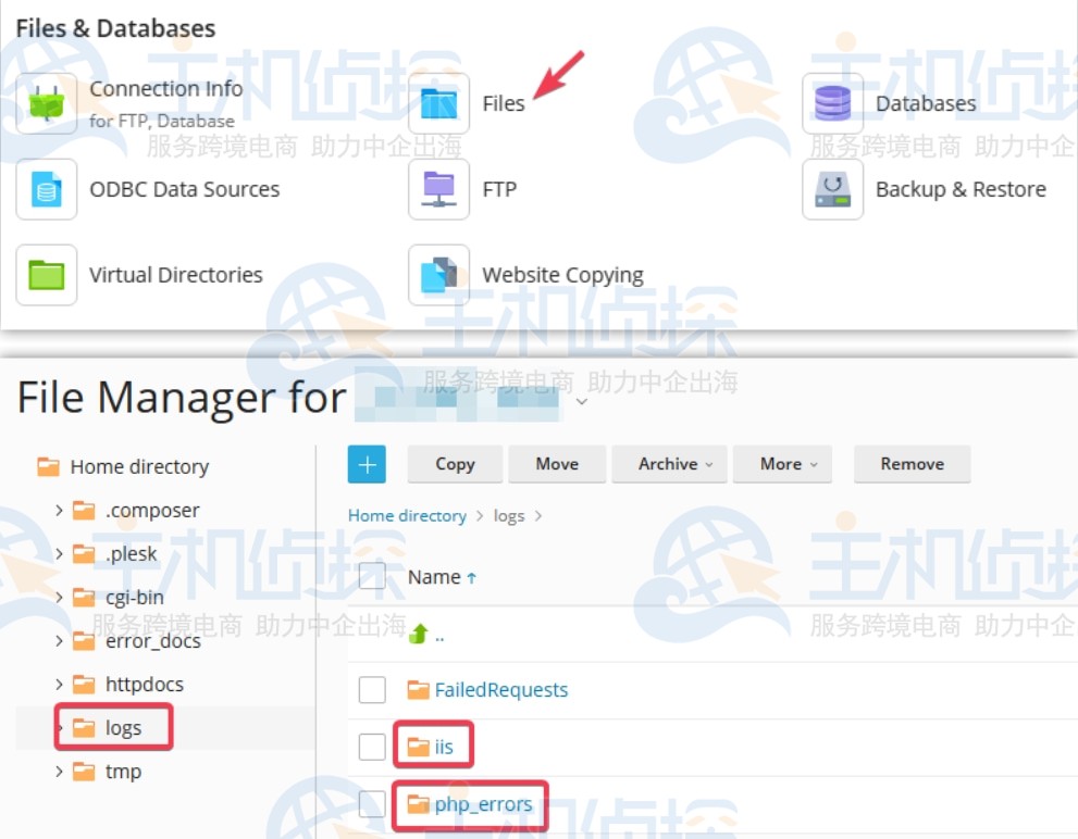 点击“Files”,进入“iis”目录
