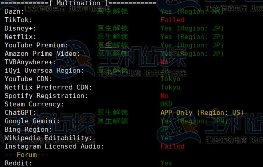 流媒体解锁测试