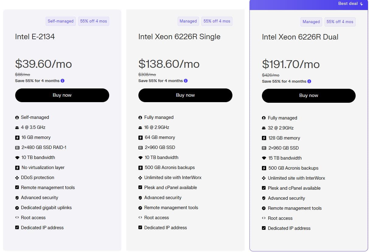 Liquid Web专用服务器