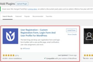 在搜索栏中搜索 User Registration