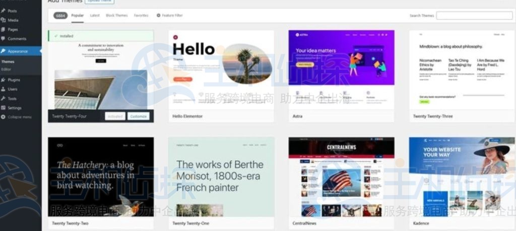 前往“外观”-“主题”