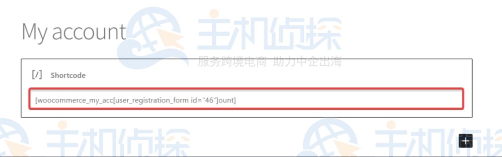添加 Shortcode块并粘贴注册表的短代码