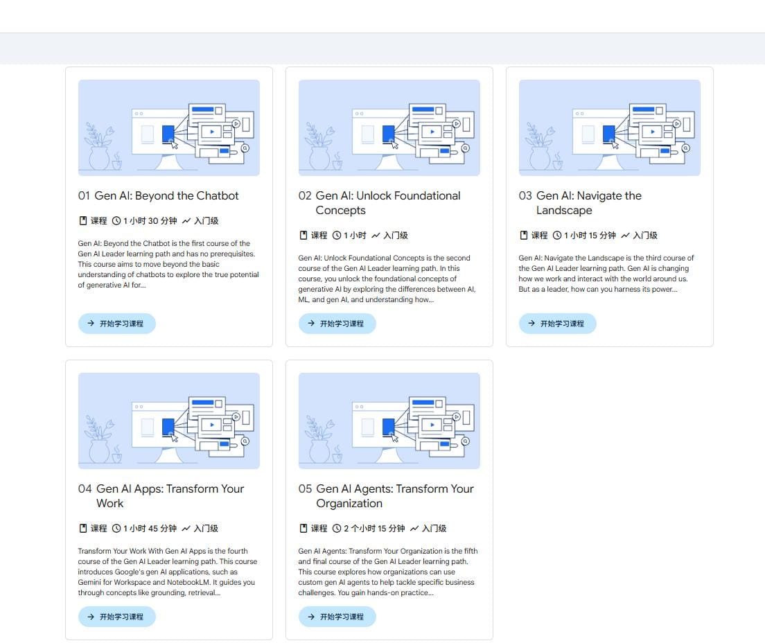 谷歌“生成式AI领导者”认证计划