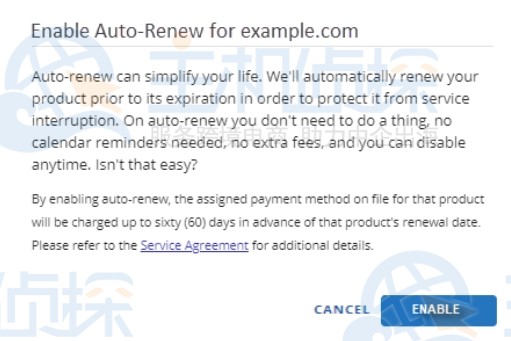 确认激活自动续订功能