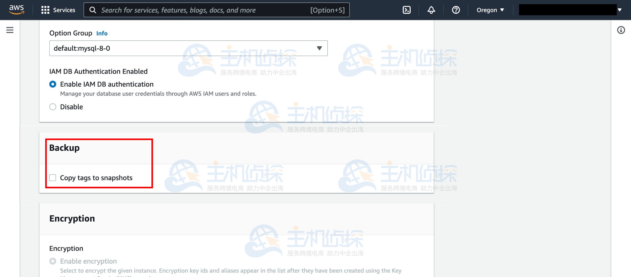 从备份还原Amazon RDS数据库