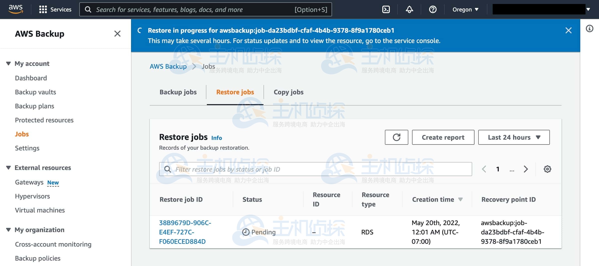 从备份还原Amazon RDS数据库