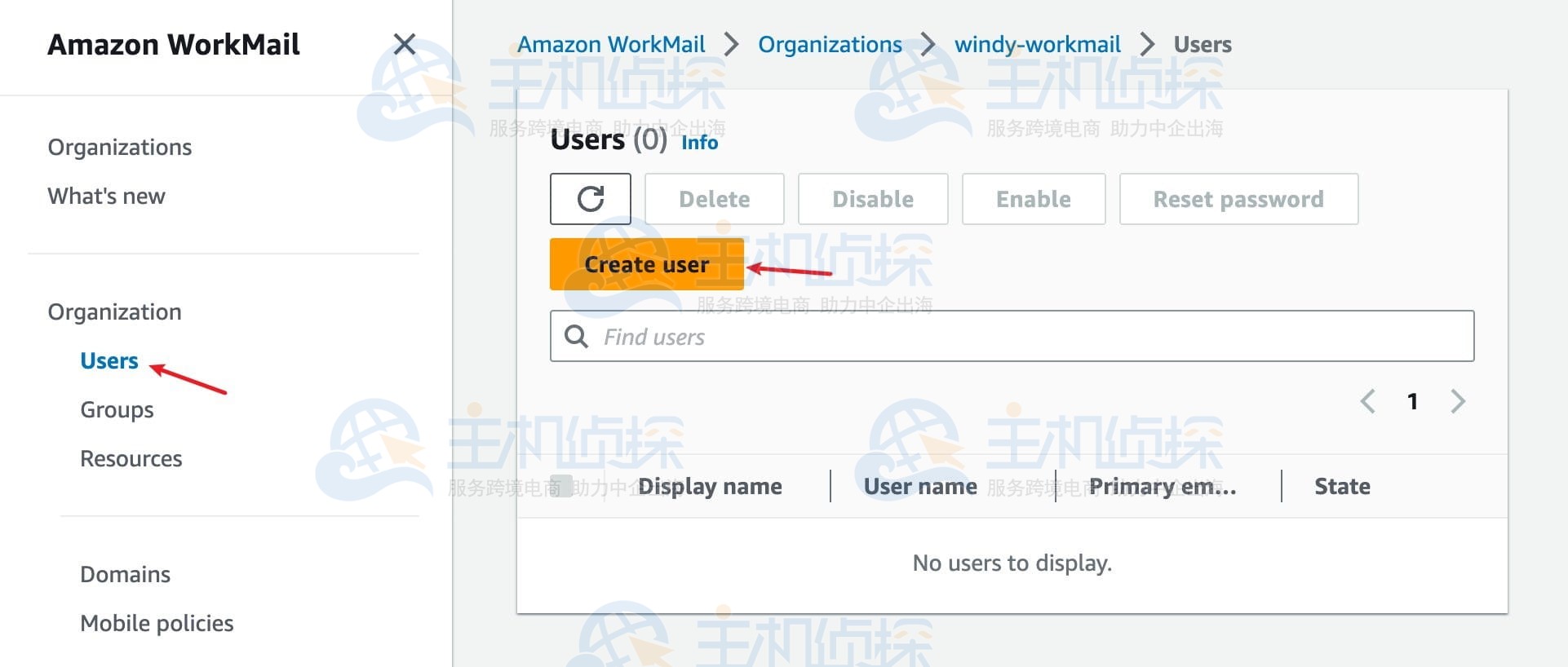 设置Amazon WorkMail用户
