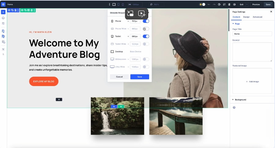 Divi主题自定义设备尺寸