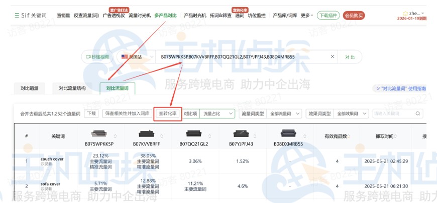 联动多产品对比流量词功能