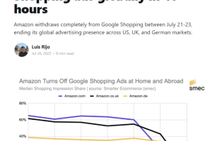 亚马逊在全球范围内停止投放Google购物广告