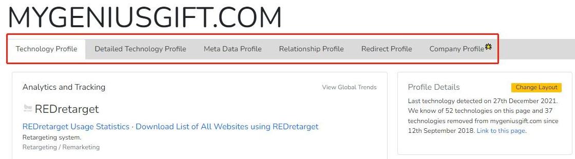 使用Builtwith查看​