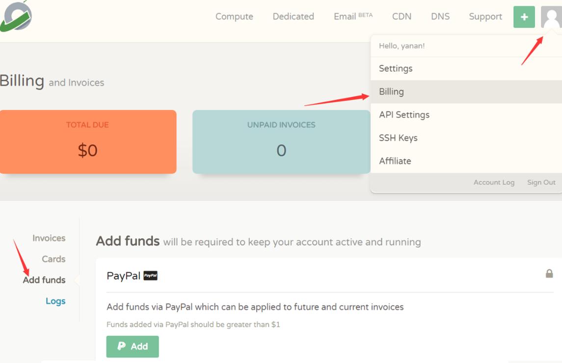 CloudCone充值方法