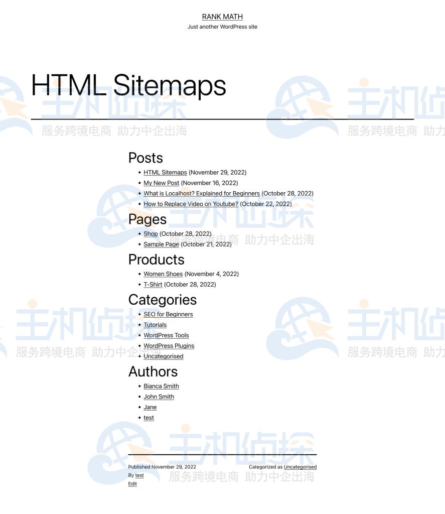 显示HTML站点地图