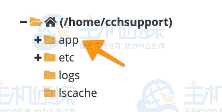 单击应用程序根文件夹的文本