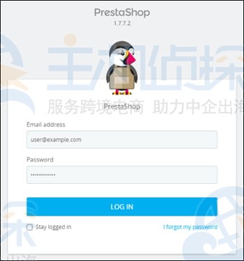 登录PrestaShop网站管理控制面板