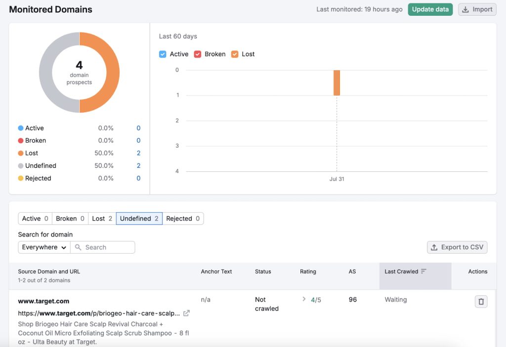 在监控选项卡中跟踪获取的链接