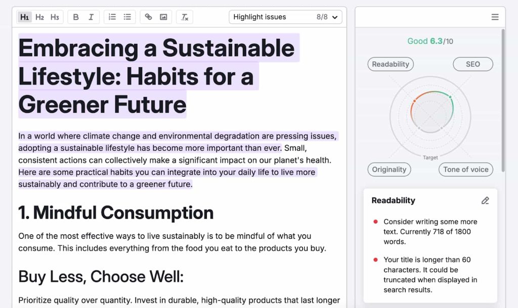 SEO Writing Assistant工具
