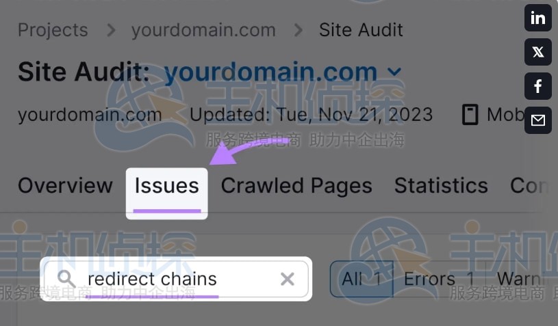 输入 redirect chains